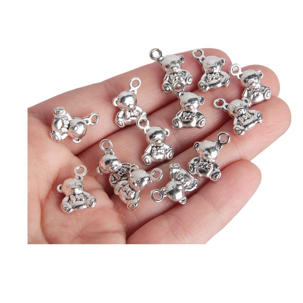 5412 100Pcs 15 x 10 mm Antique silver plating Bear Charms Pendant jewelry